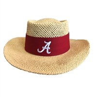 Alabama Crimson Tide Tournament Straw Gambler Hat