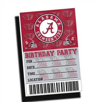 Alabama Crimson Tide Birthday Party Invitations