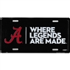 Alabama Crimson Tide Where Legends Are Made Metal License Plate
