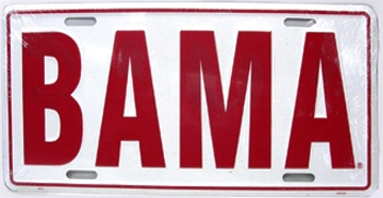 BAMA License Plate