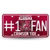 Alabama Crimson Tide #1 Fan Glitter License Plate