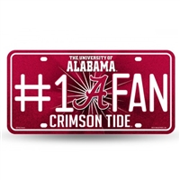 Alabama Crimson Tide #1 Fan Glitter License Plate