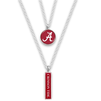 Alabama Crimson Tide Double Charm Necklace