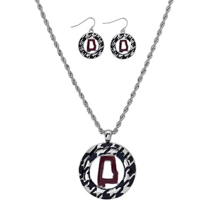 Houndstooth Necklace Earrings Sets