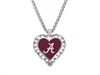 Alabama Silver Tone Heart Necklace