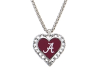 Alabama Silver Tone Heart Necklace