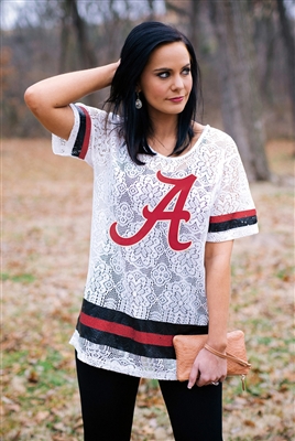 Alabama Crochet Lace Oversized Jersey