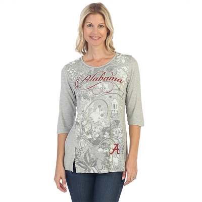 Alabama Crimson Tide Script Print Shirt | BAMA Ladies Script Print Shirt | Alabama Crimson Tide Ladies 3/4 Sleeve Shirt