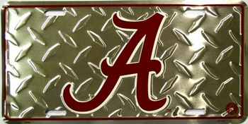 Alabama Crimson Tide Metal Diamond License Plate