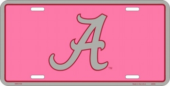 University of Alabama Pink License Plate