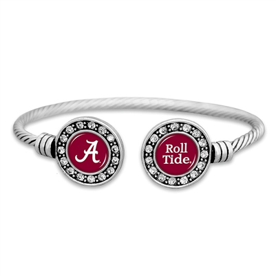 Alabama Crimson Tide Cuff Bracelet with Double Circle Logo and Chant ...