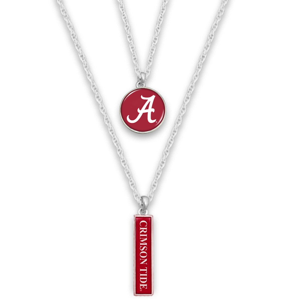 Alabama Crimson Tide Crystal Long Rectangular Necklace 