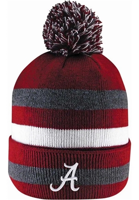 Alabama Crimson Tide Striped Knit Pom Hat