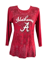 Alabama Crimson Tide Paisley Print Sleeve Shirt